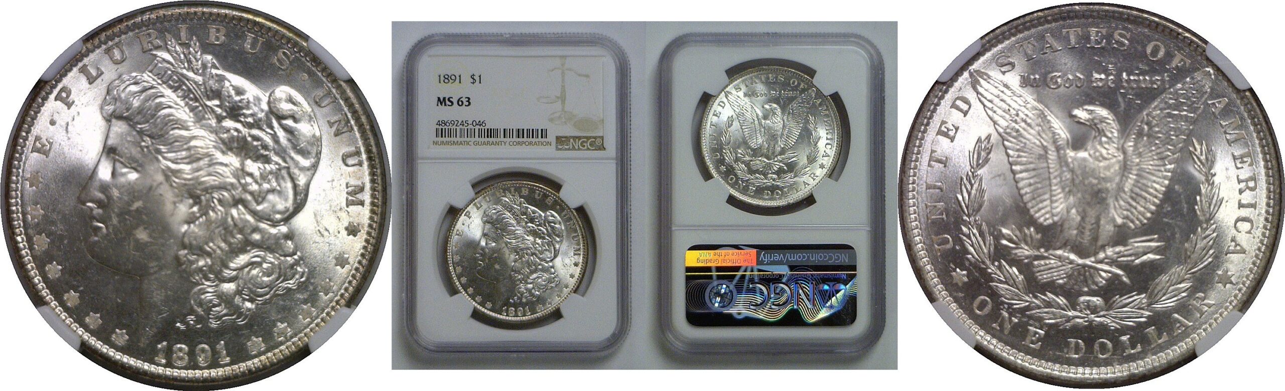 1891 Morgan Dollar   NGC MS-63