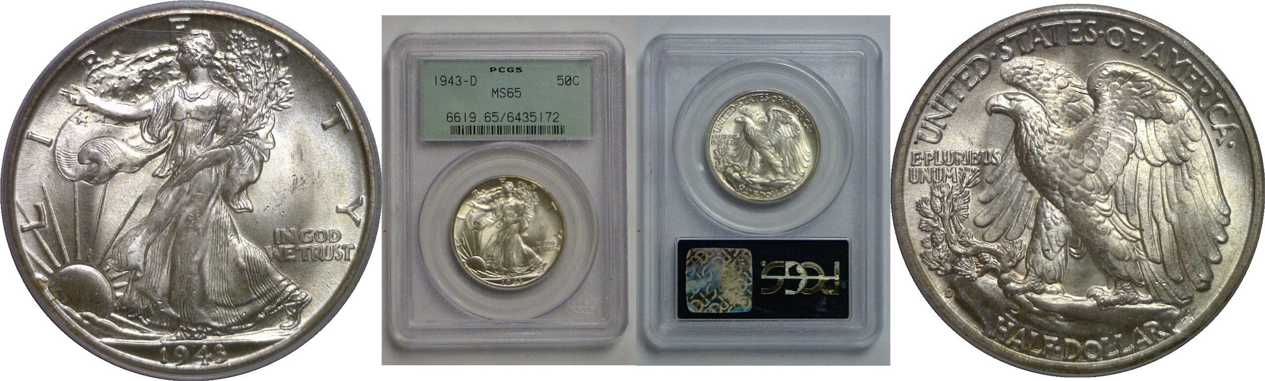 1943-D Walking Liberty Half Dollar   PCGS MS-65