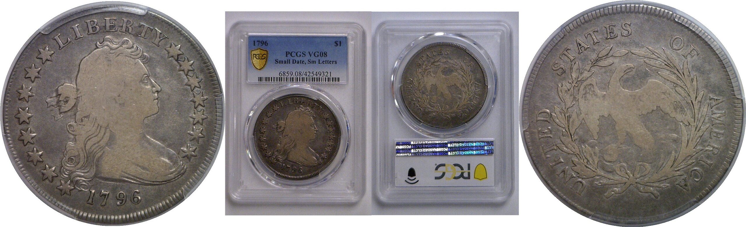 1796 Bust Dollar   PCGS VG-8