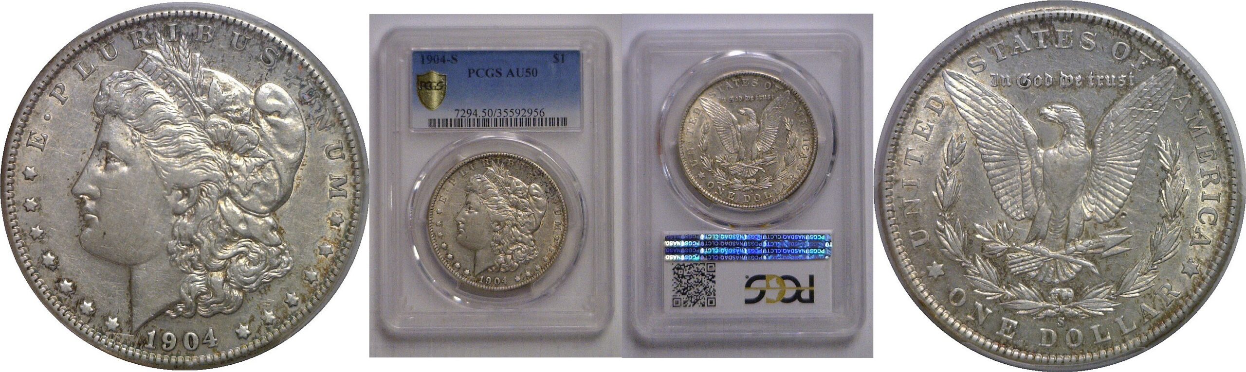 1904-S Morgan Dollar   PCGS AU-50
