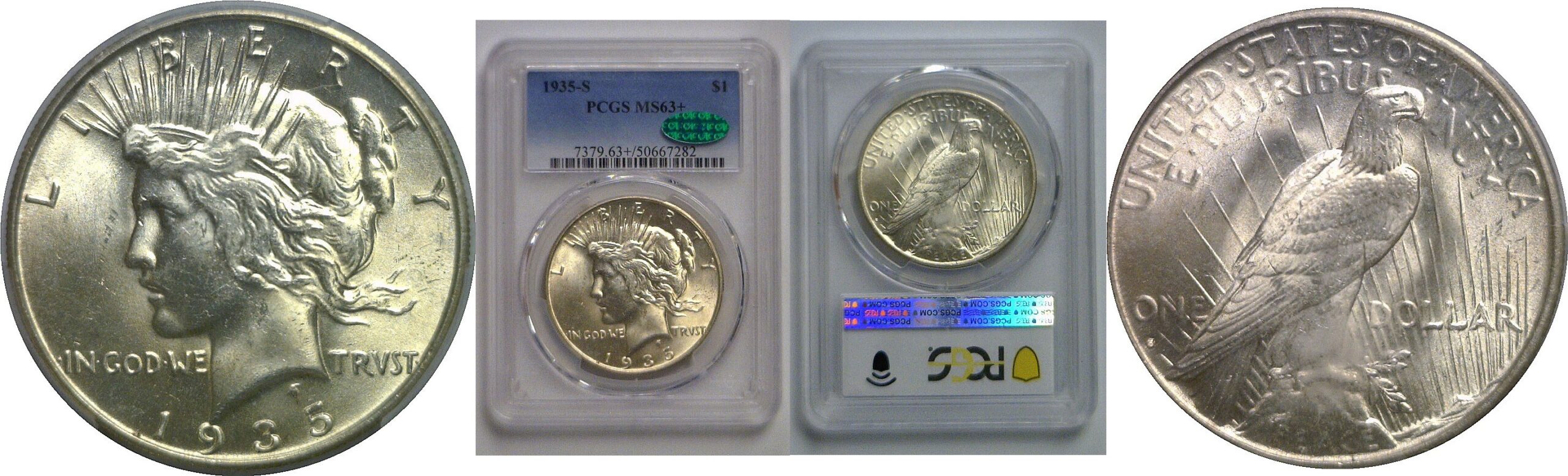 1935-S Peace Dollar   PCGS MS-63+  CAC