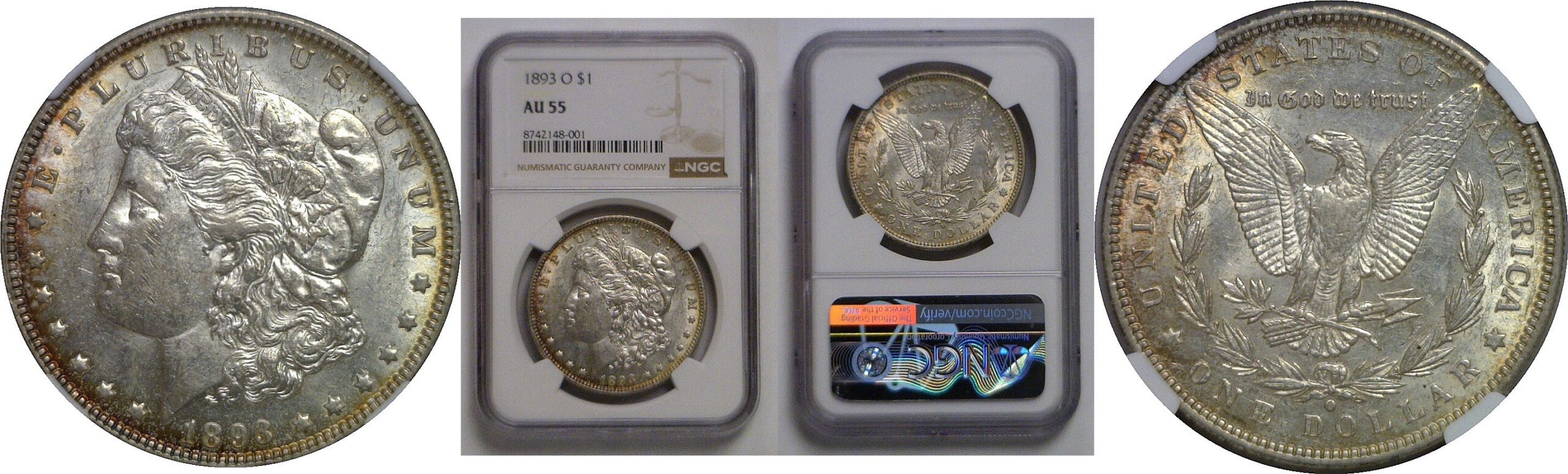 1893-O Morgan Dollar   NGC AU-55