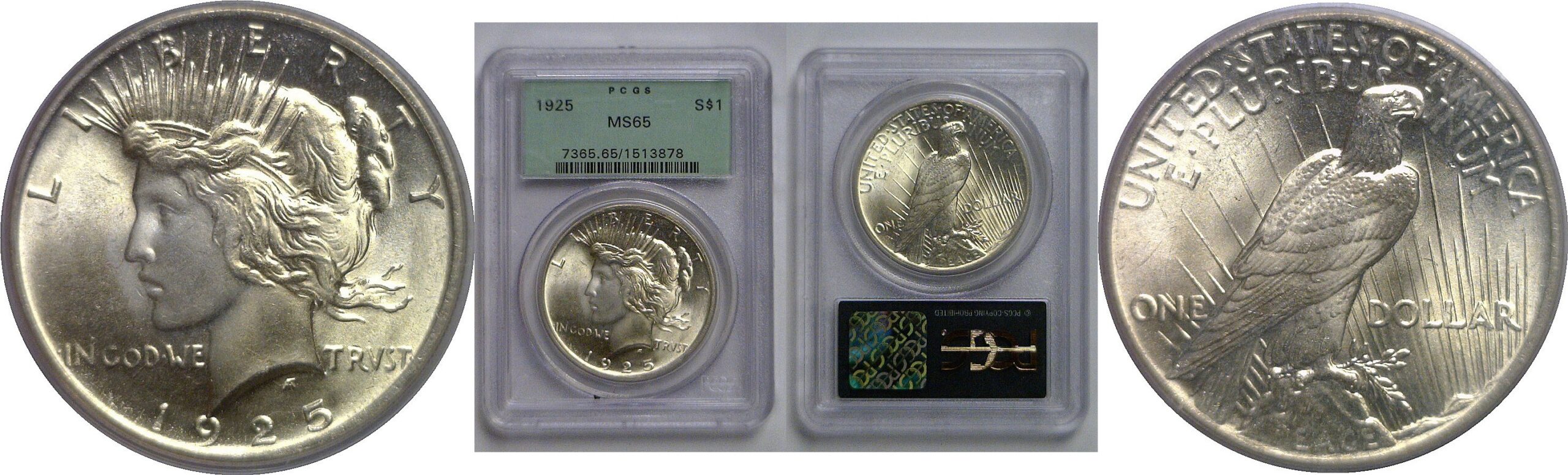 1925 Peace Dollar   PCGS MS65