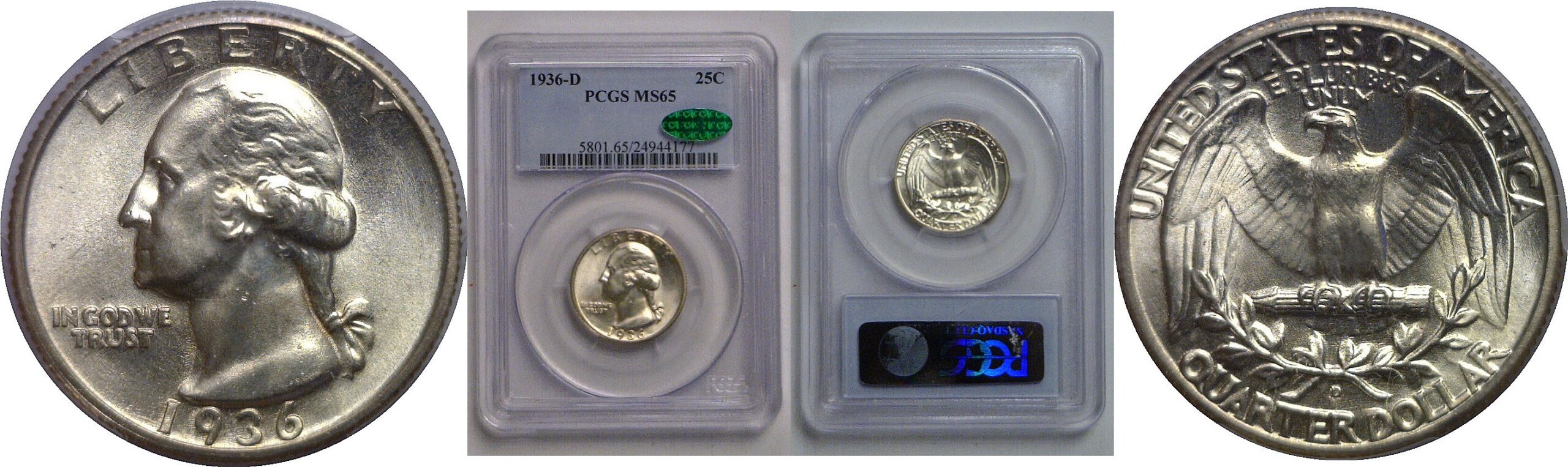 1936-D Washington Quarter   PCGS MS-65  CAC