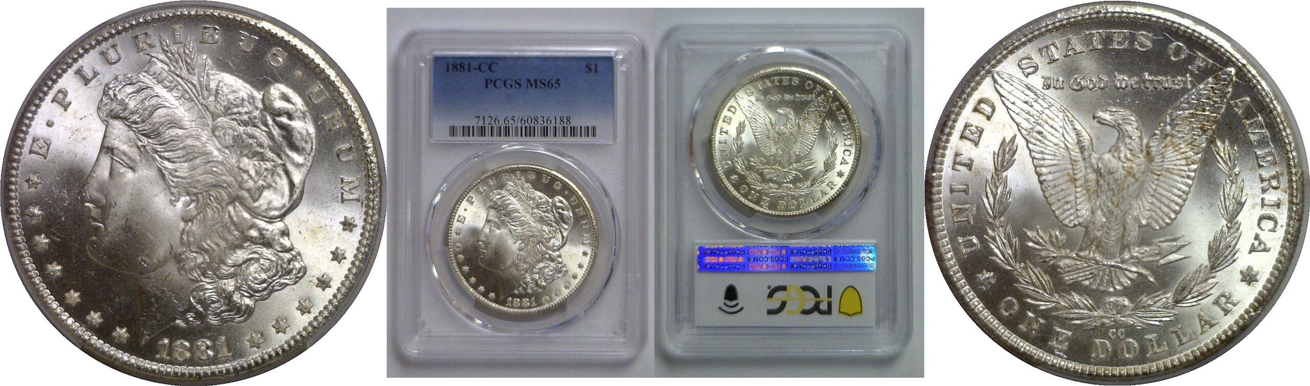 1881-CC Morgan Dollar   PCGS MS-65