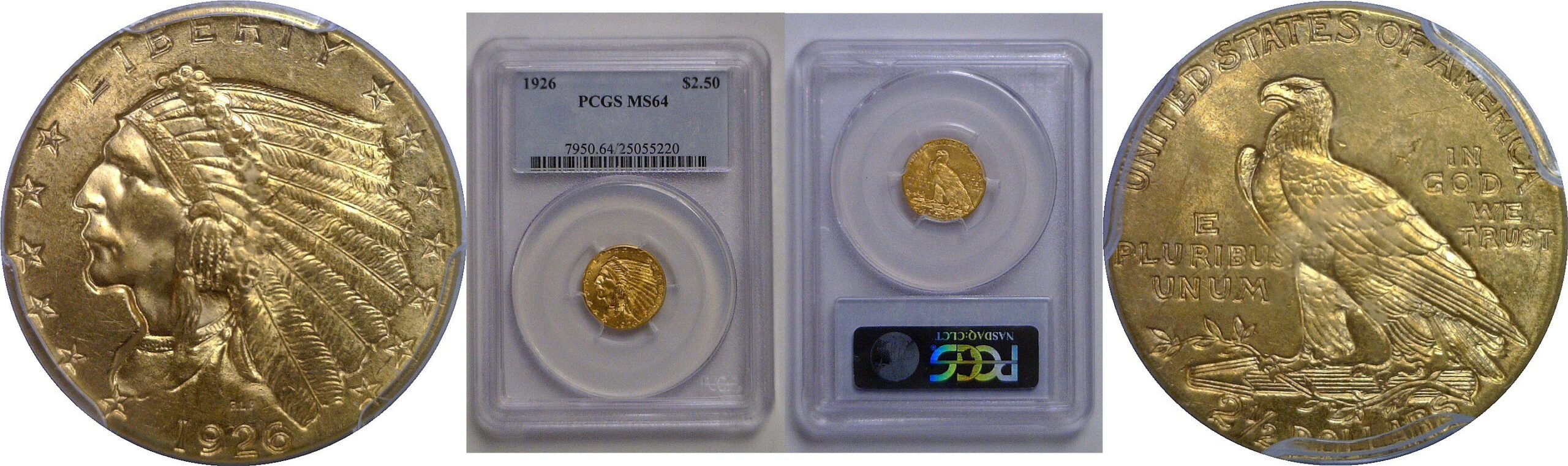 1926 $2 1/2 Indian   PCGS MS-64