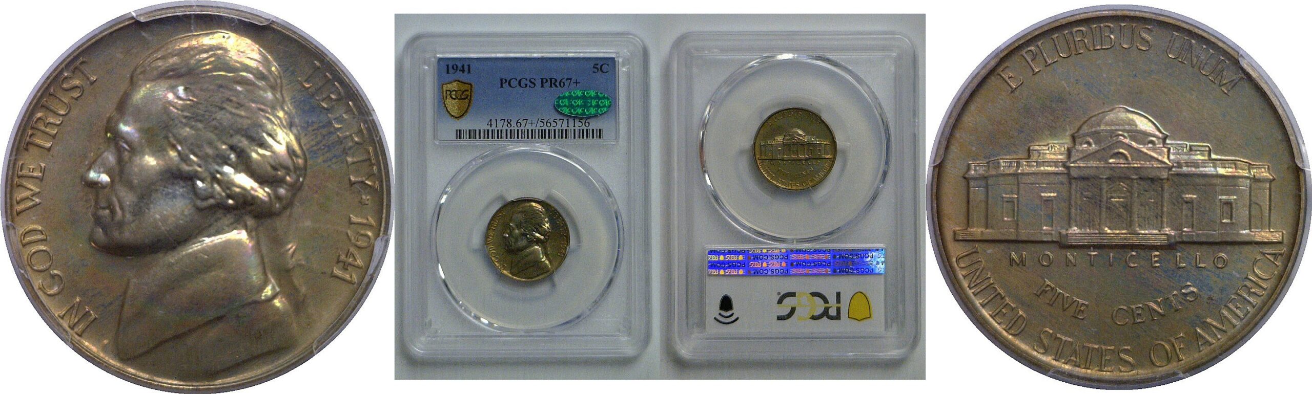 1941 Jefferson Nickel   PCGS PR-67+  CAC