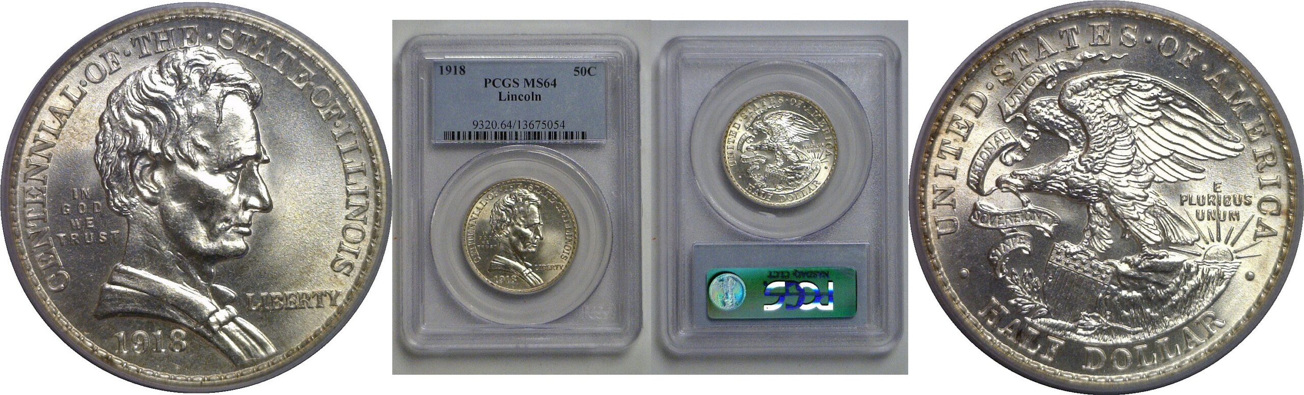 1918 Lincoln Commemorative Half Dollar   PCGS MS-64