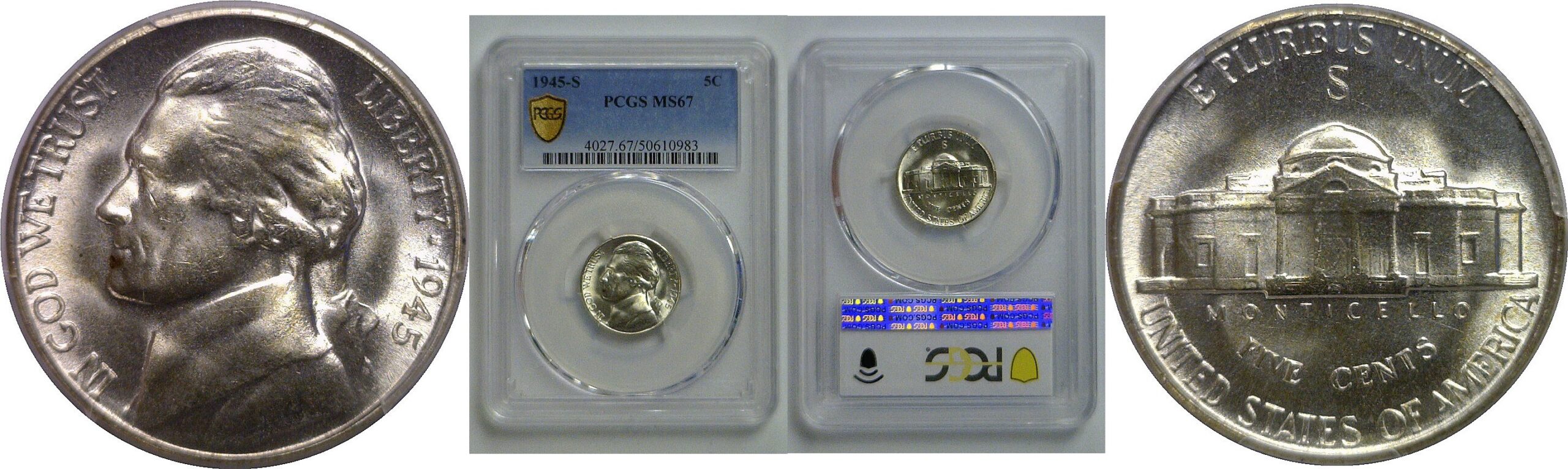 1945-S Jefferson Nickel   PCGS MS-67