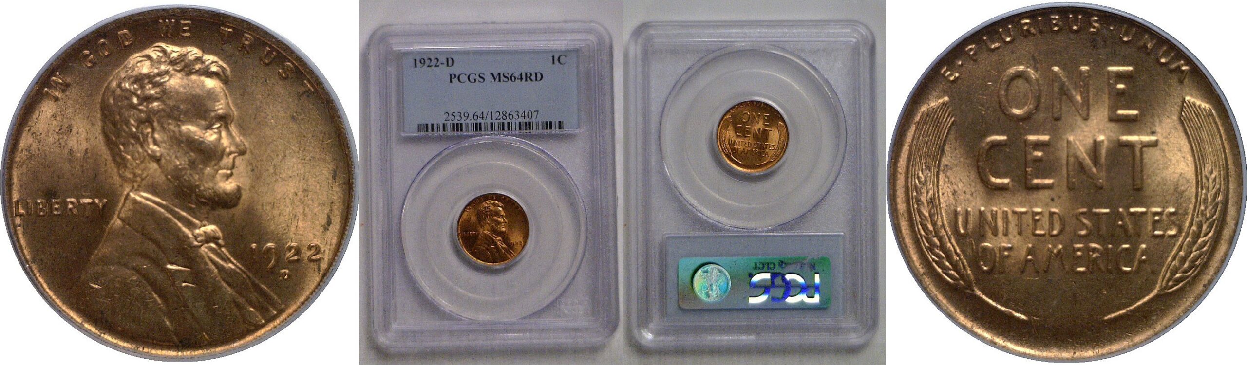 1922-D Lincoln Cent   PCGS MS-64 RD