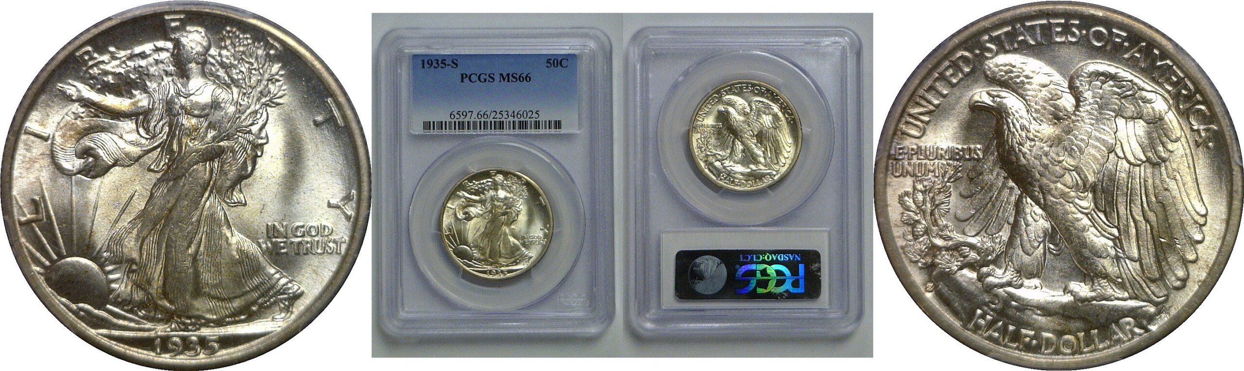 1935-S Walking Liberty Half Dollar   PCGS MS-66