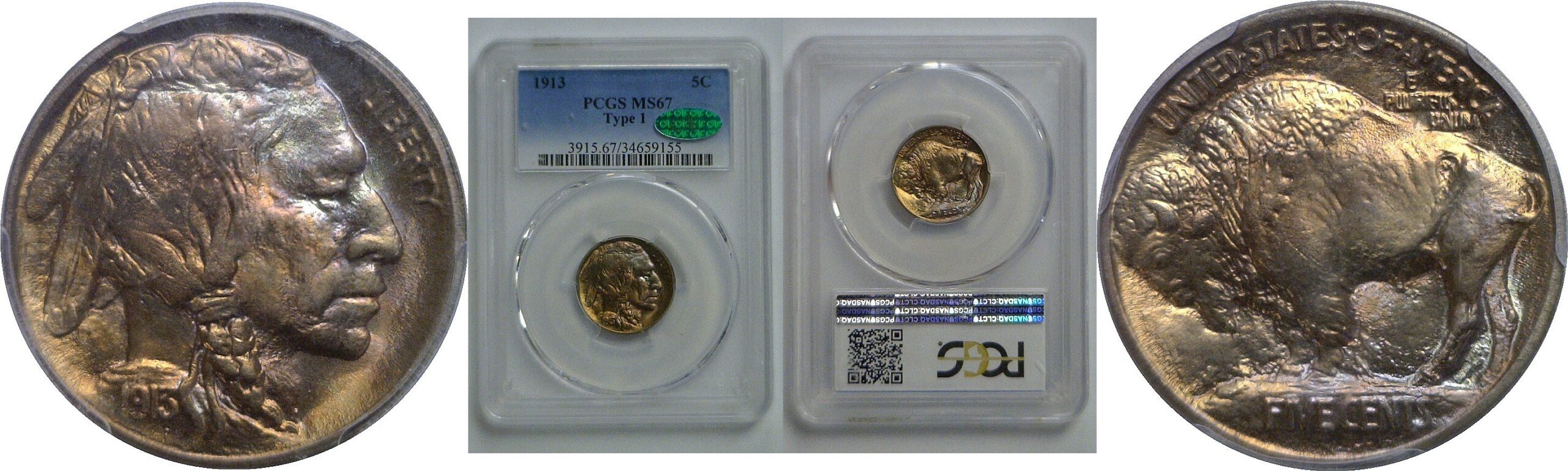 1913 T-1   Buffalo Nickel   PCGS MS-67  CAC