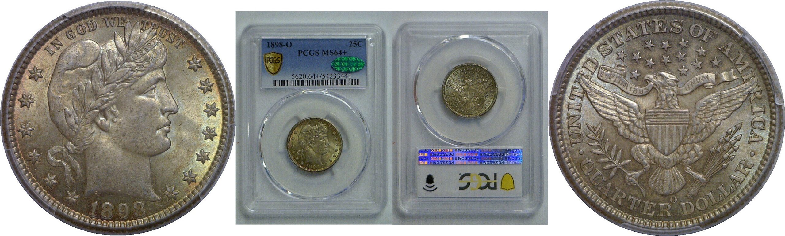 1898-O Barber Quarter   PCGS MS-64+  CAC