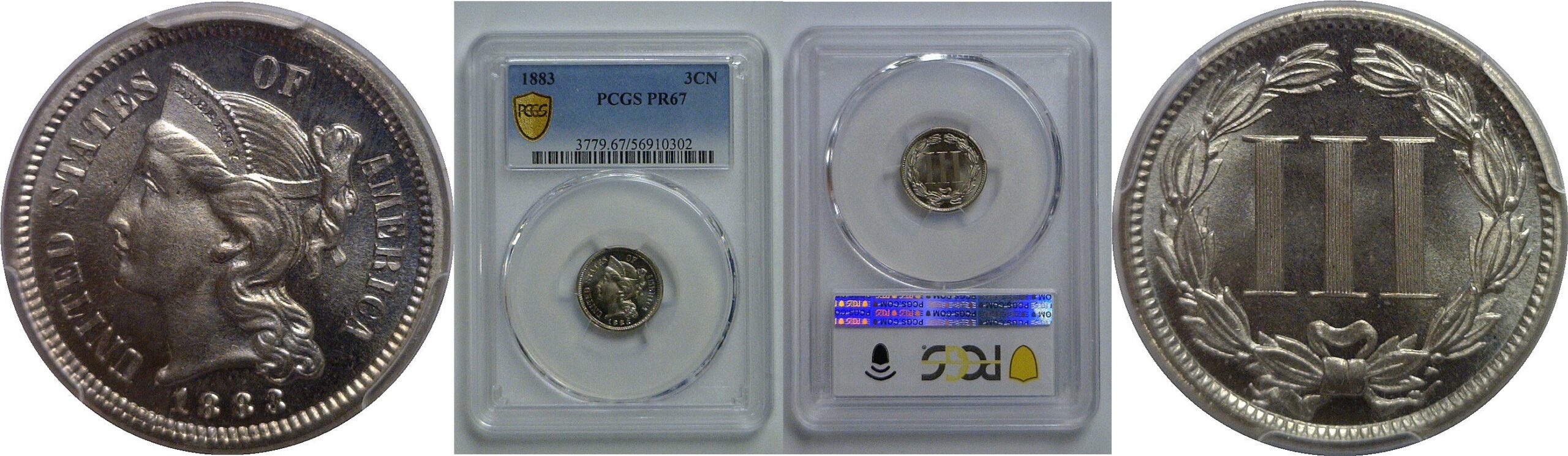 1883 Nickel Three Cent   PCGS PR-67