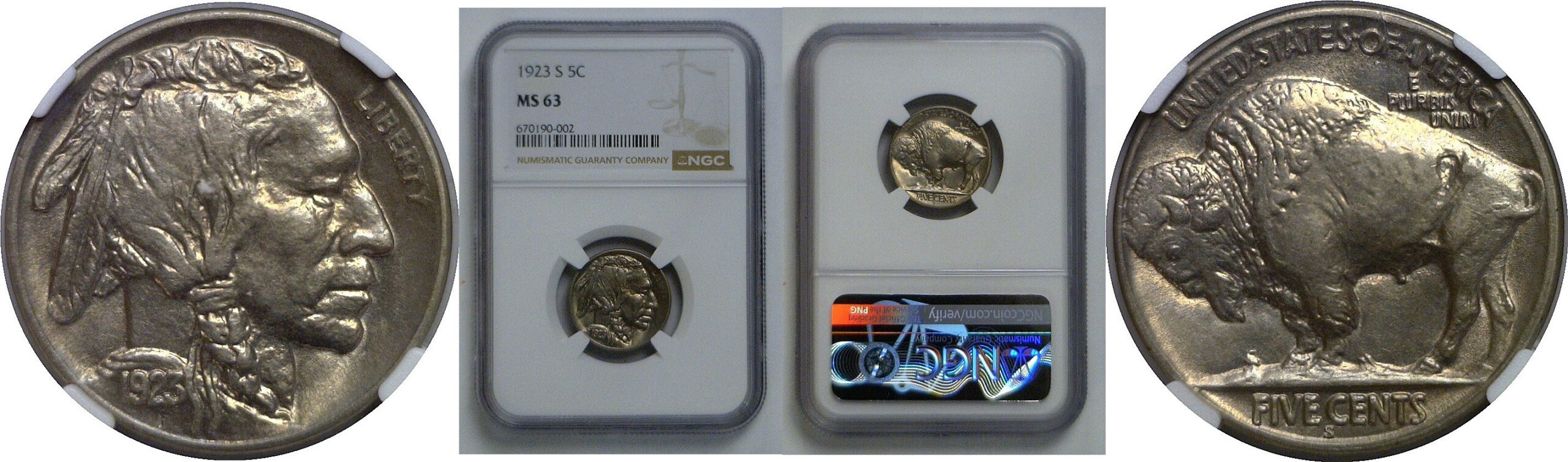 1923-S Buffalo Nickel   NGC MS-63