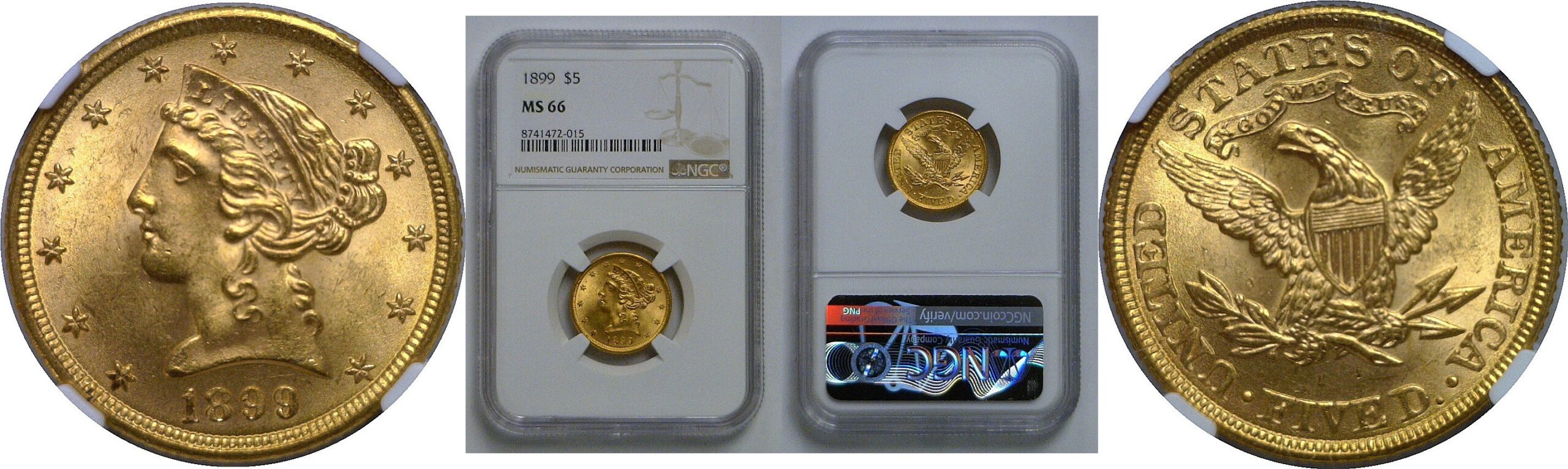 1899 $5 Liberty   NGC MS-66