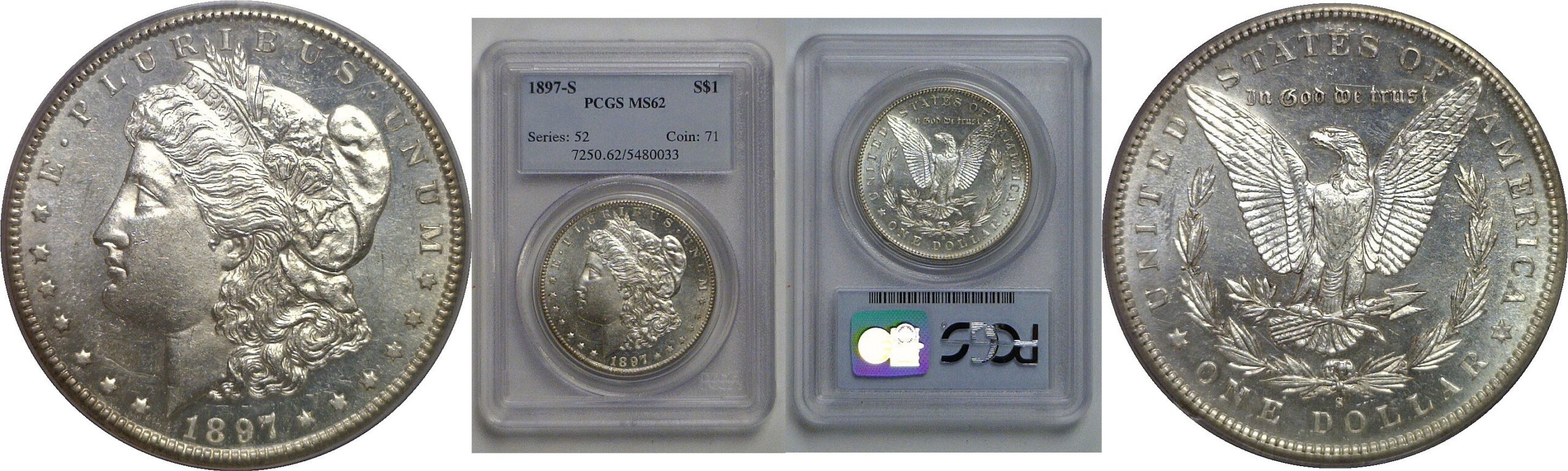 1897-S Morgan Dollar   PCGS MS-62
