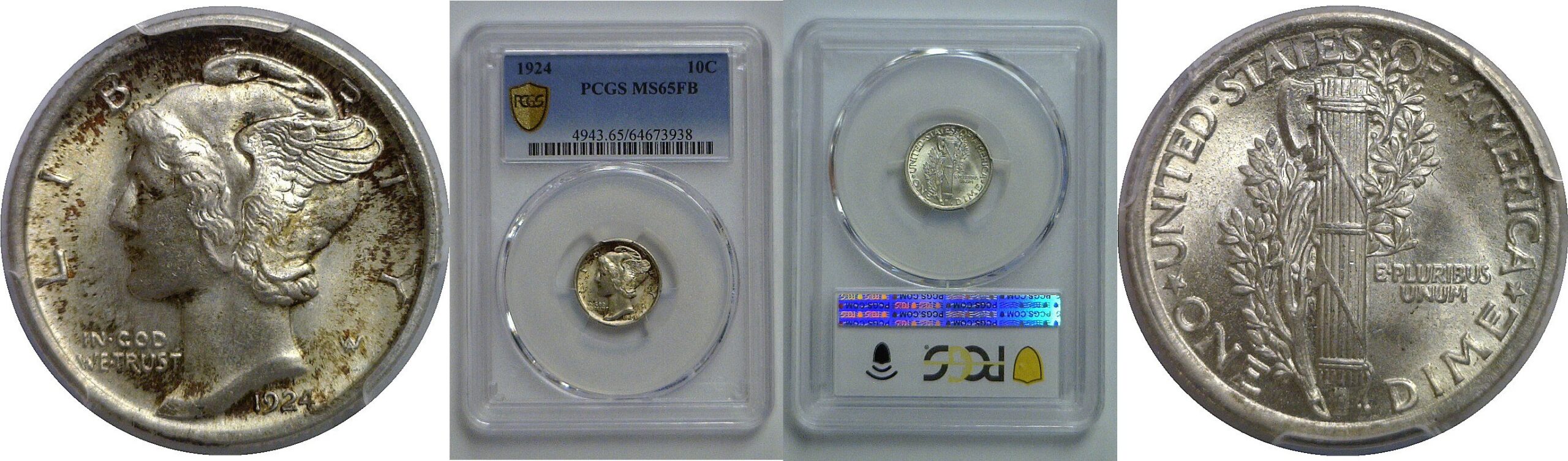 1924 Mercury Dime   PCGS MS-65 FB