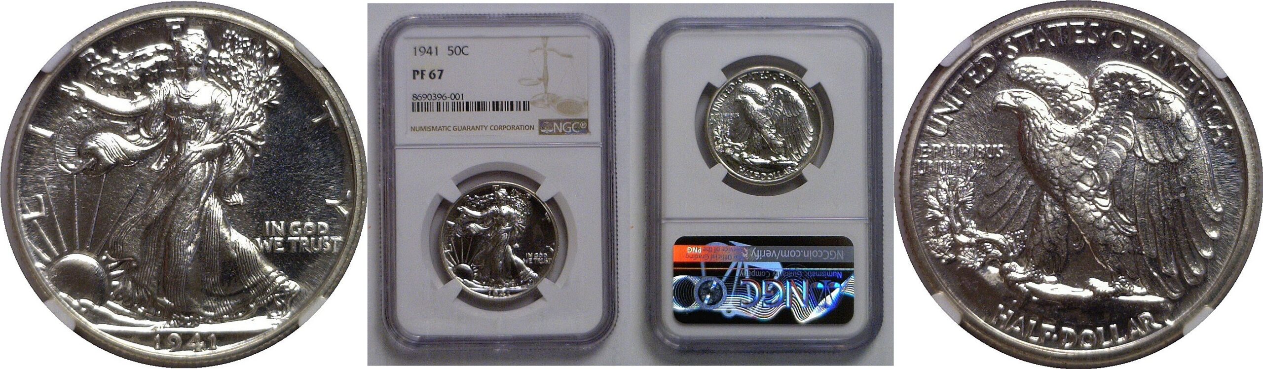 1941 Walking Liberty Half Dollar   NGC PF-67
