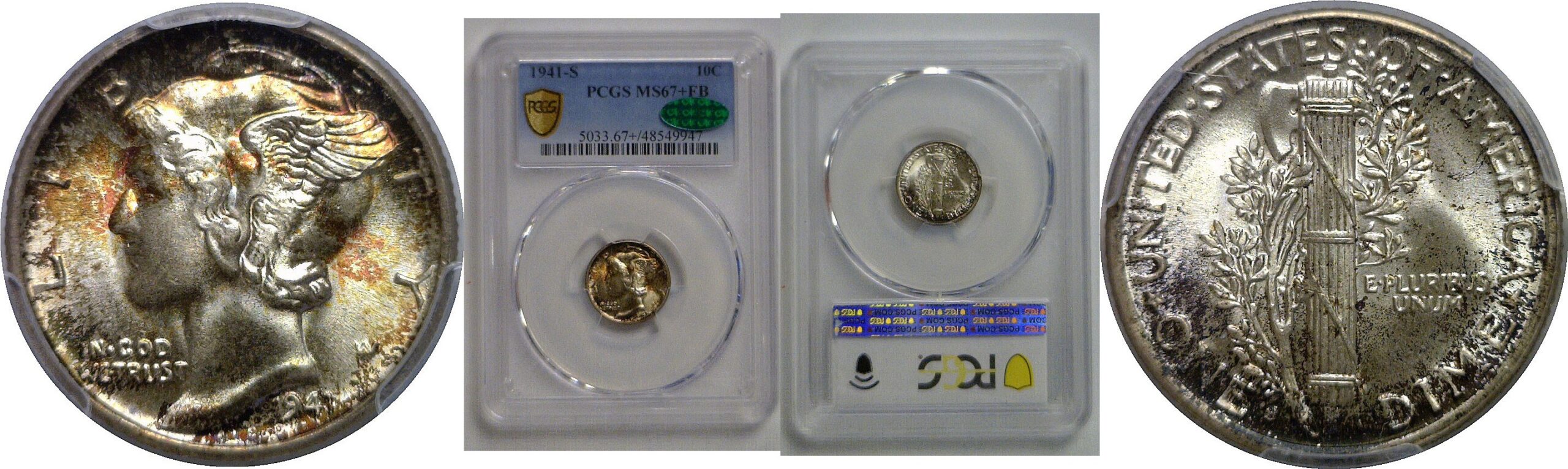 1941-S Mercury Dime   PCGS MS-67+ FB  CAC