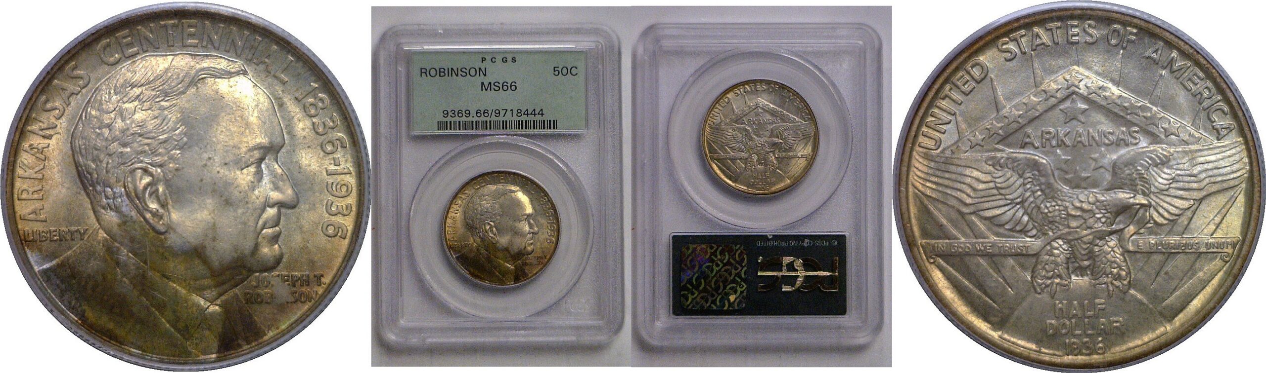 1936 Robinson Commemorative Half Dollar   PCGS MS-66