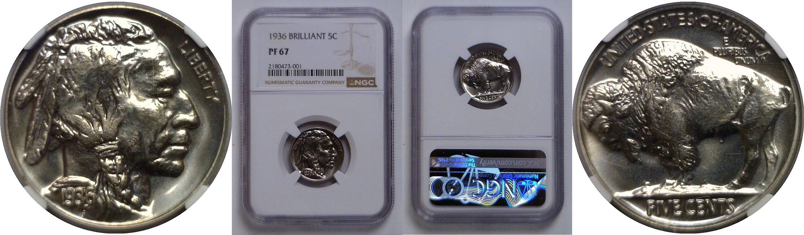 1936 Buffalo Nickel   NGC PR-67