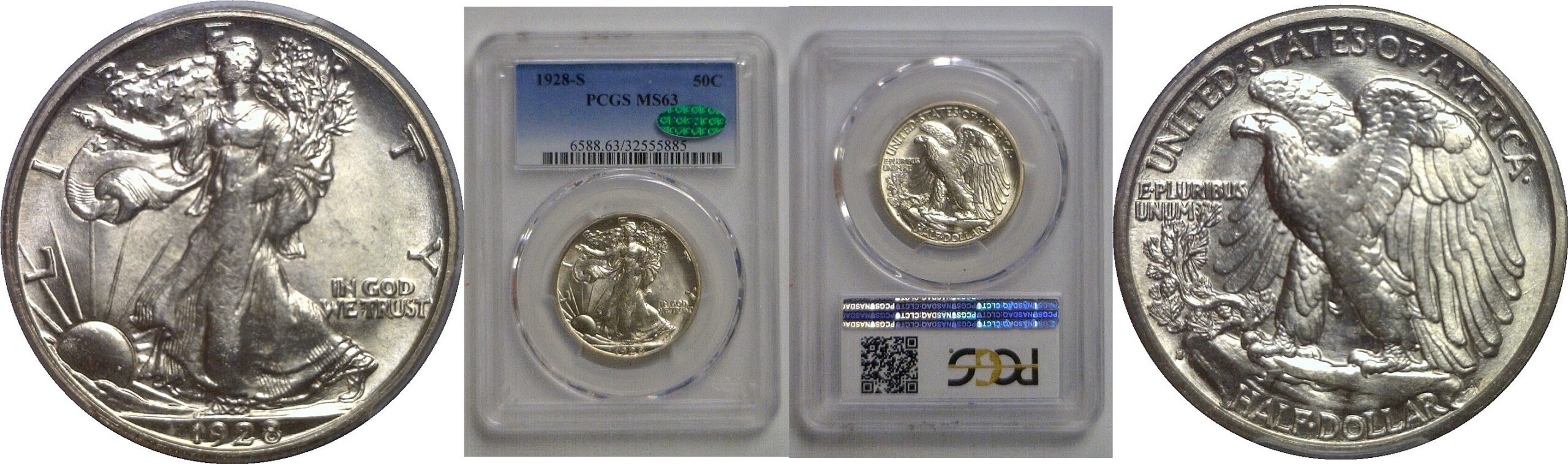 1928-S Walking Liberty Half Dollar   PCGS MS-63  CAC