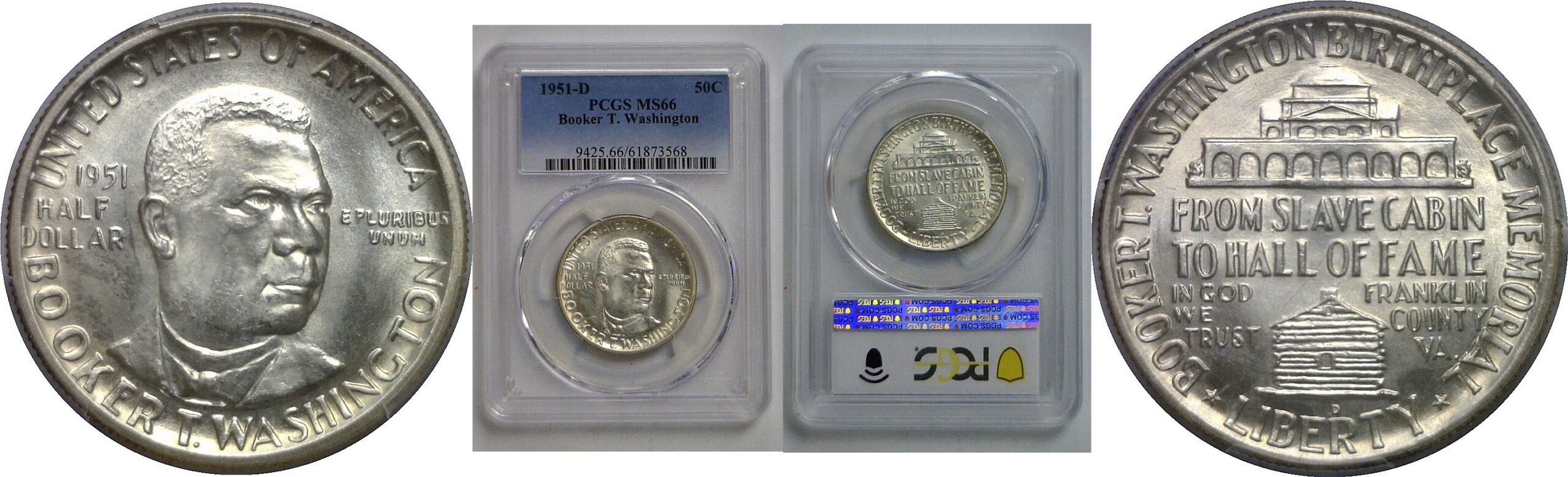 1951-D Booker T. Washington Commemorative Half Dollar   PCGS MS-66