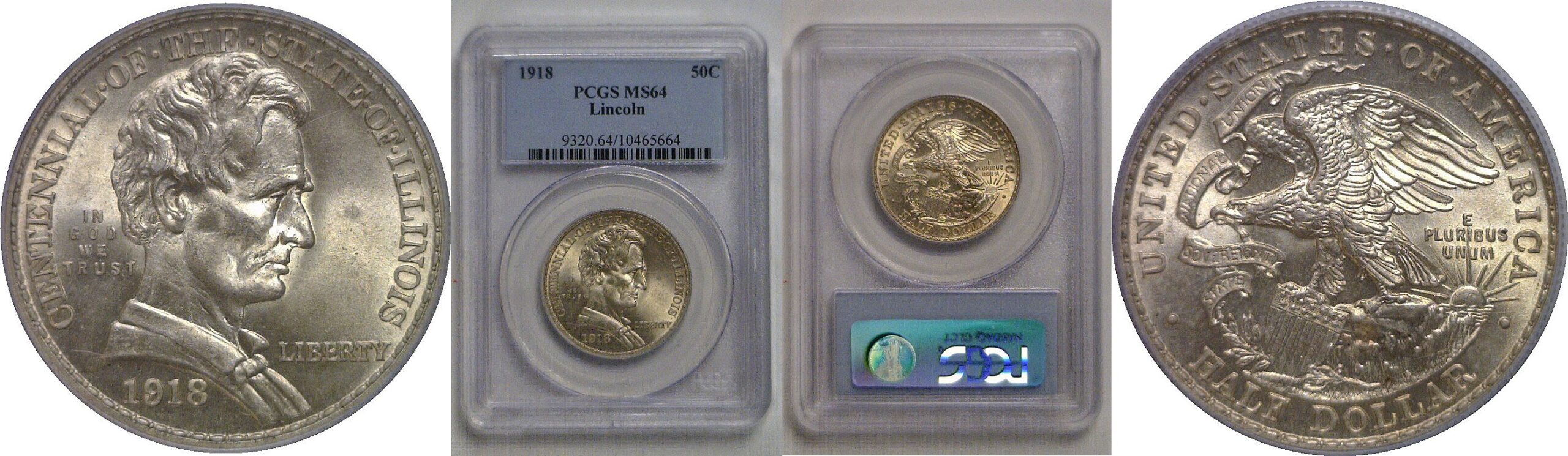 1918 Lincoln Commemorative Half Dollar   PCGS MS-64