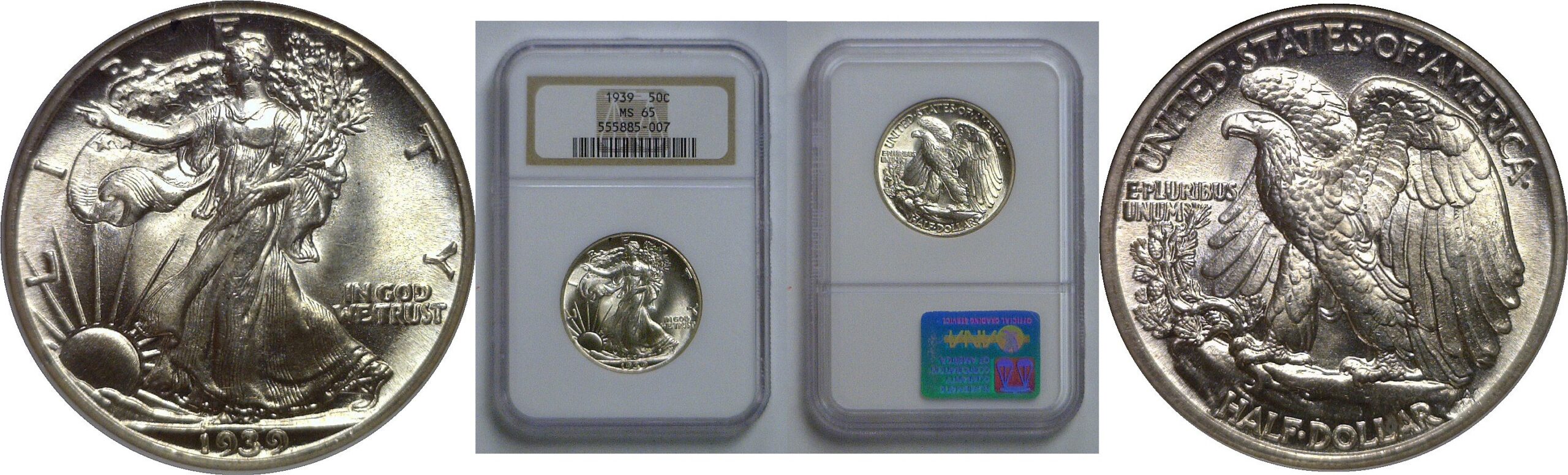 1939 Walking Liberty Half Dollar   NGC MS-65