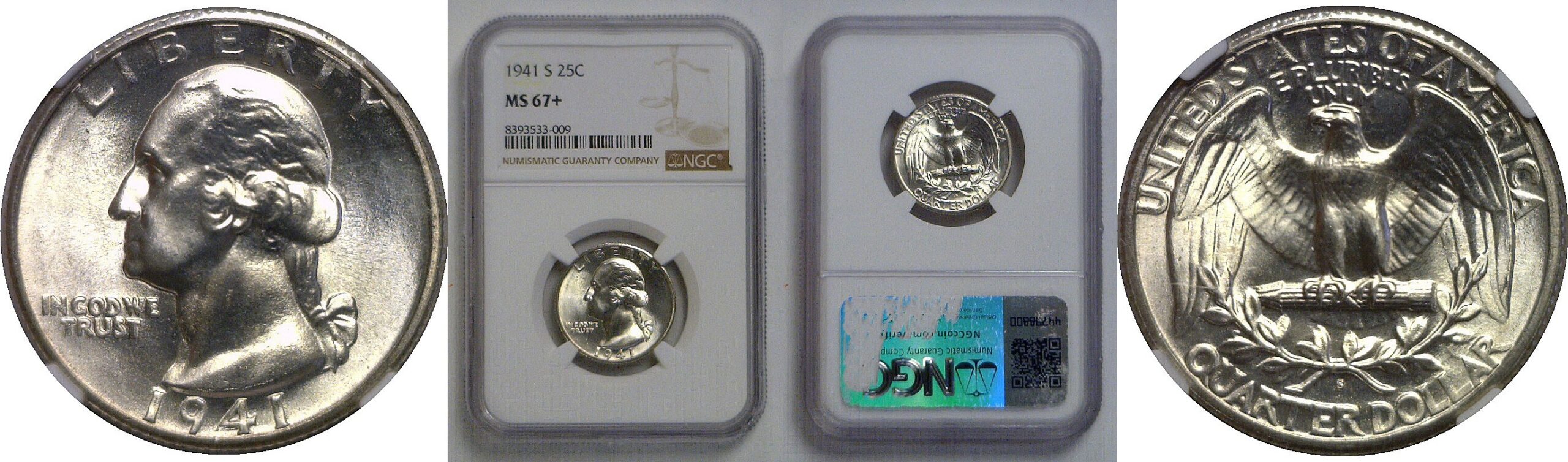 1941-S Washington Quarter   NGC MS-67+