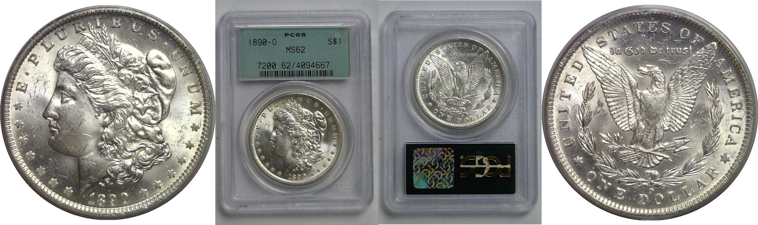 1890-O Morgan Dollar   PCGS MS-62