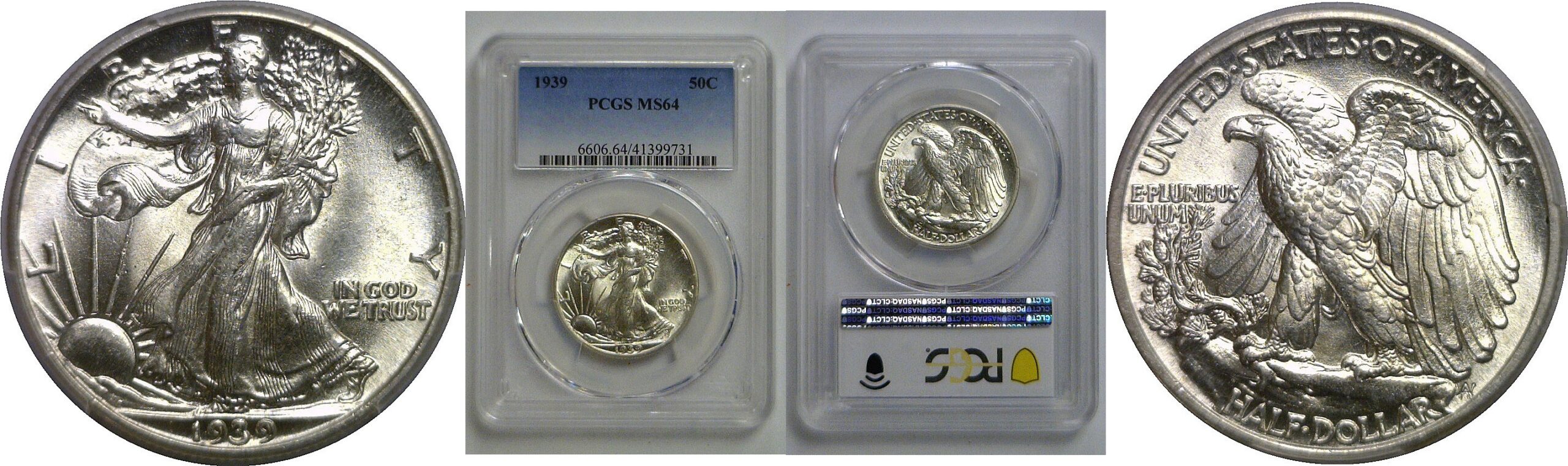 1939 Walking Liberty Half Dollar   PCGS MS-64