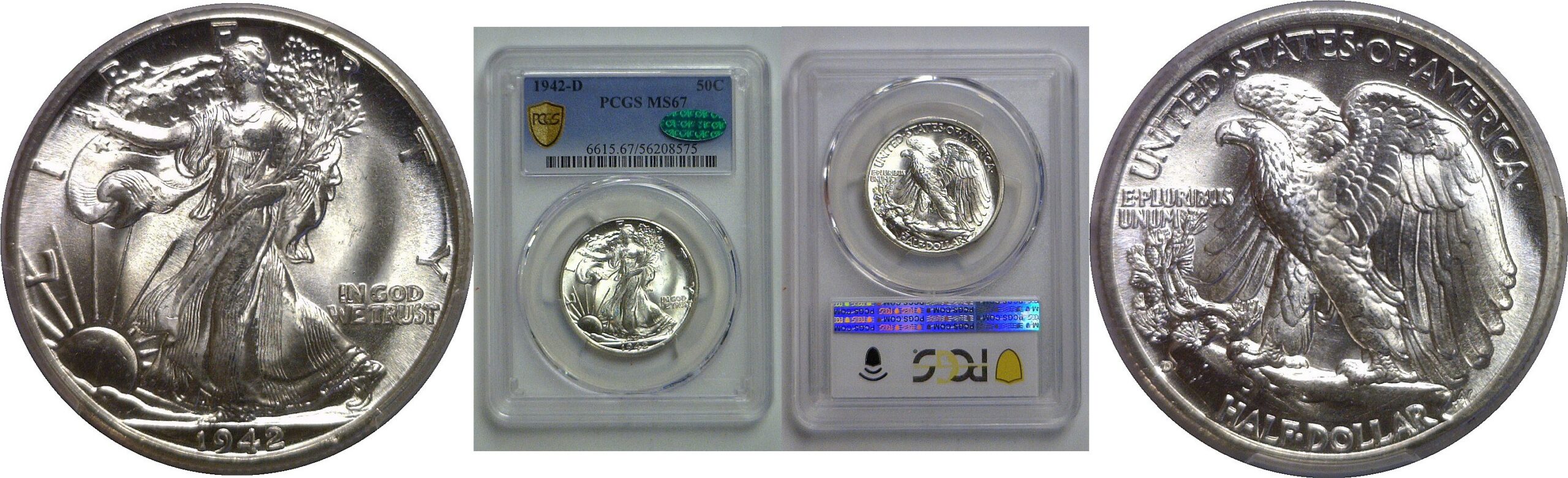 1942-D Walking Liberty Half Dollar   PCGS MS-67  CAC