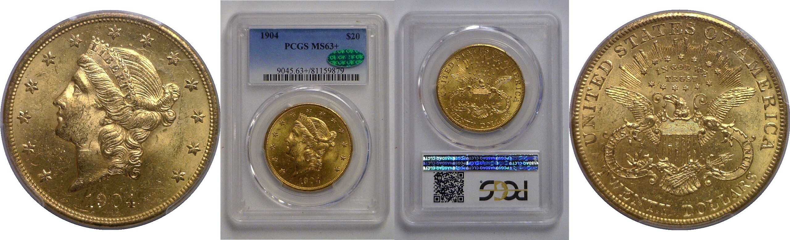 1904 $20 Liberty   PCGS MS-63+  CAC