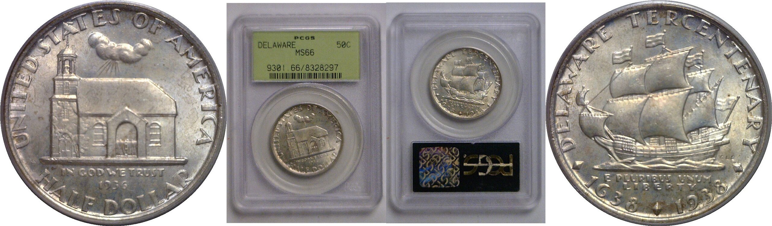 1936 Delaware Commemorative Half Dollar   PCGS MS-66