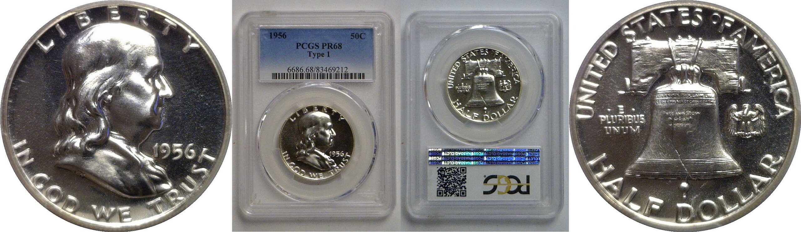 1956 T-1   Franklin Half Dollar   PCGS PR-68