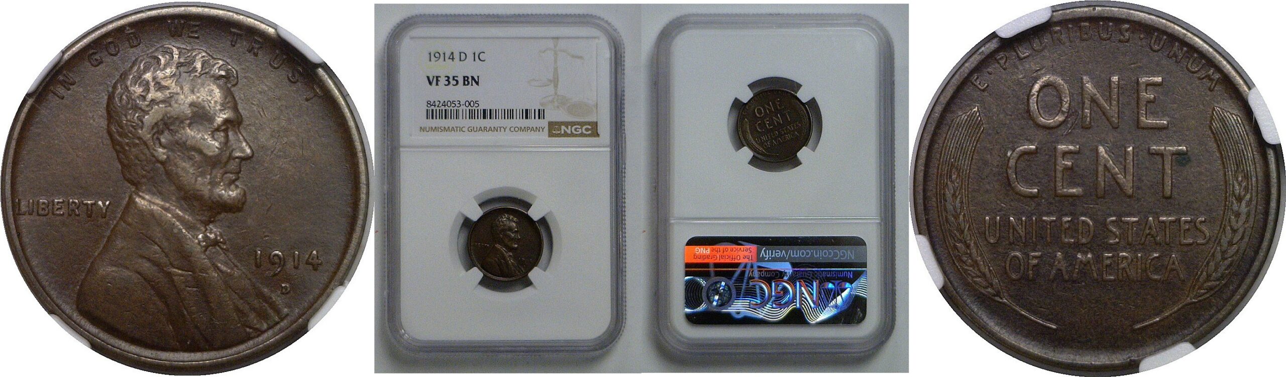 1914-D Lincoln Cent   NGC VF-35