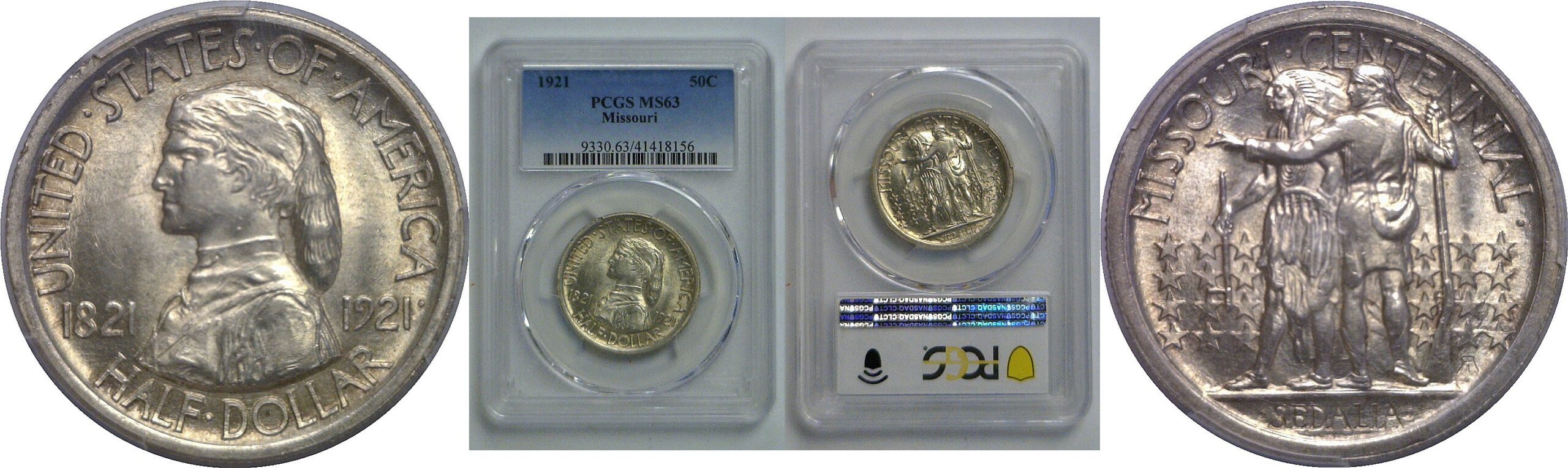 1921 Missouri Commemorative Half Dollar   PCGS MS-63