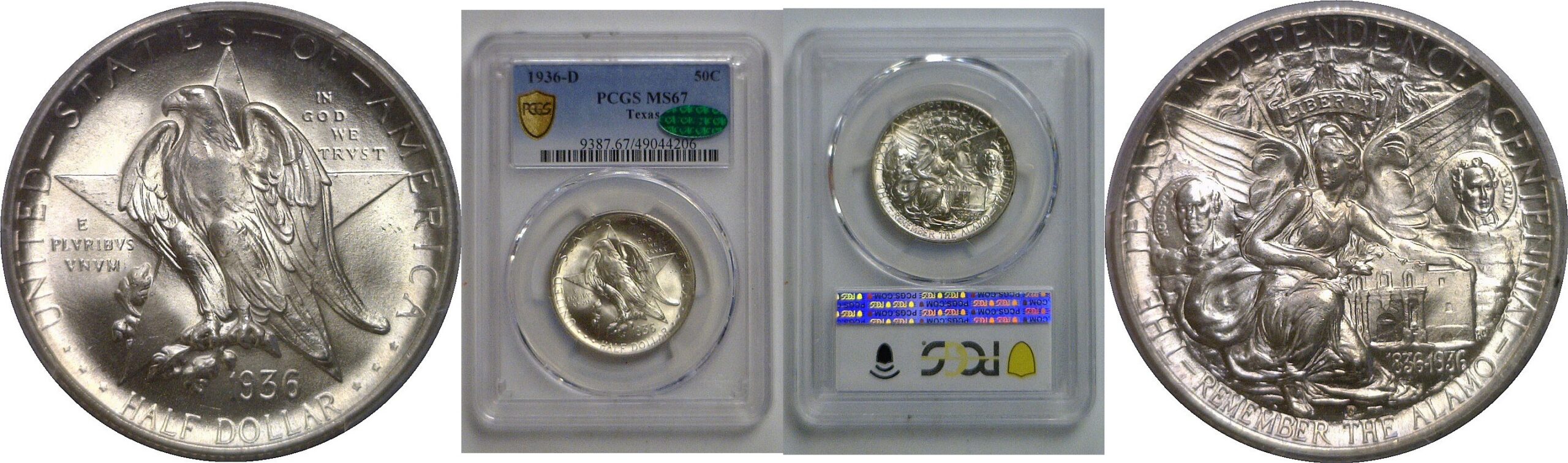 1936-D Texas Commemorative Half Dollar   PCGS MS-67  CAC