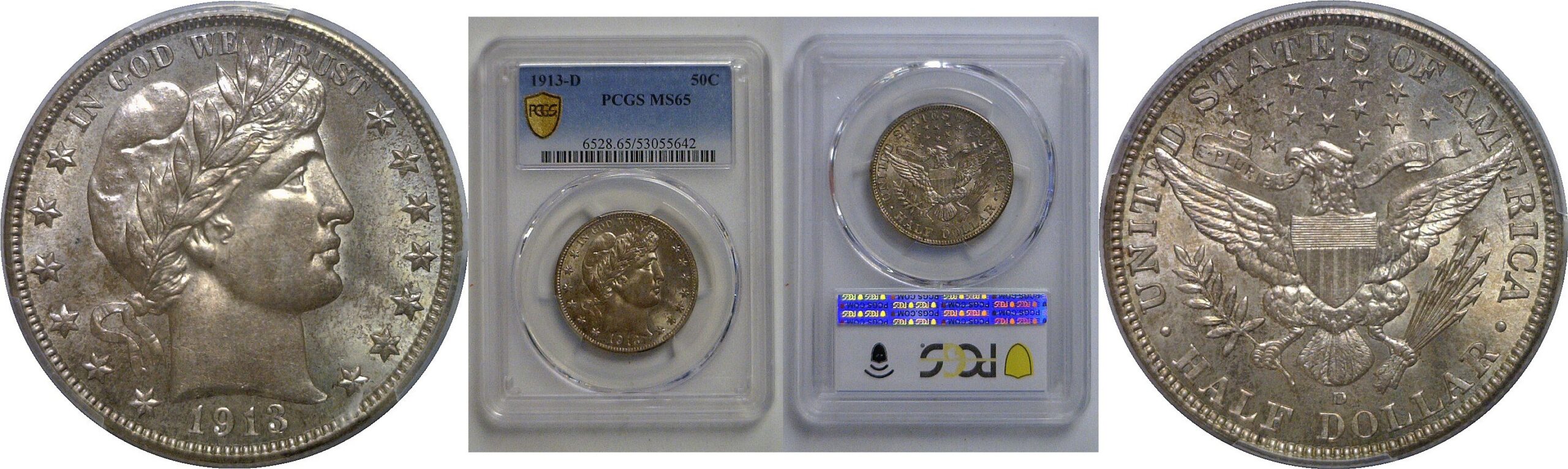 1913-D Barber Half Dollar   PCGS MS-65