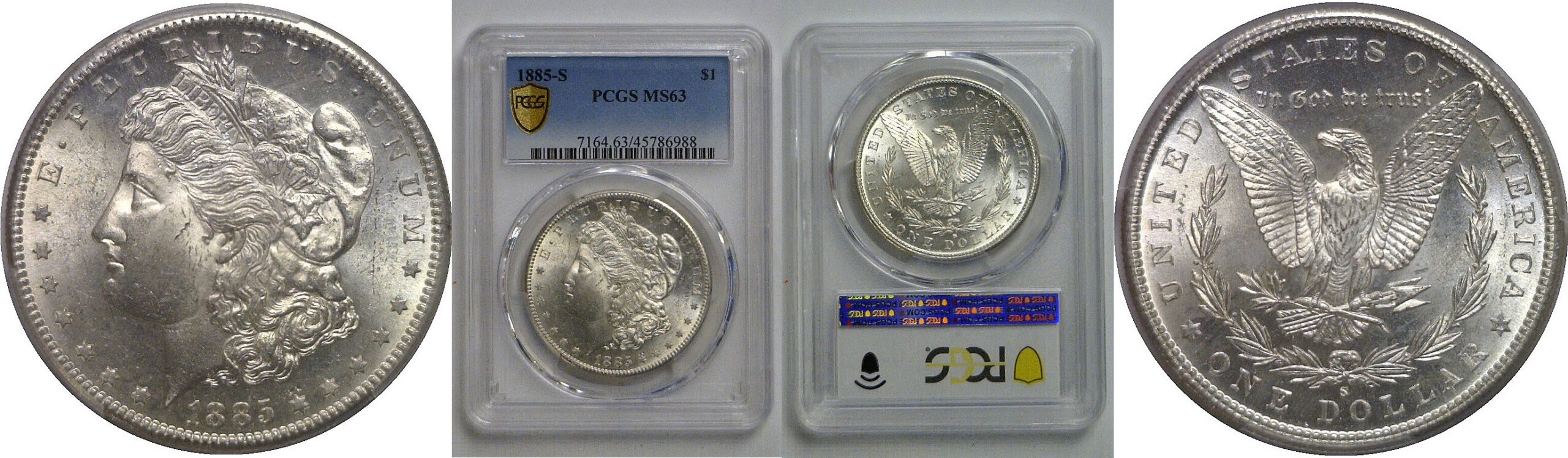 1885-S Morgan Dollar   PCGS MS-63