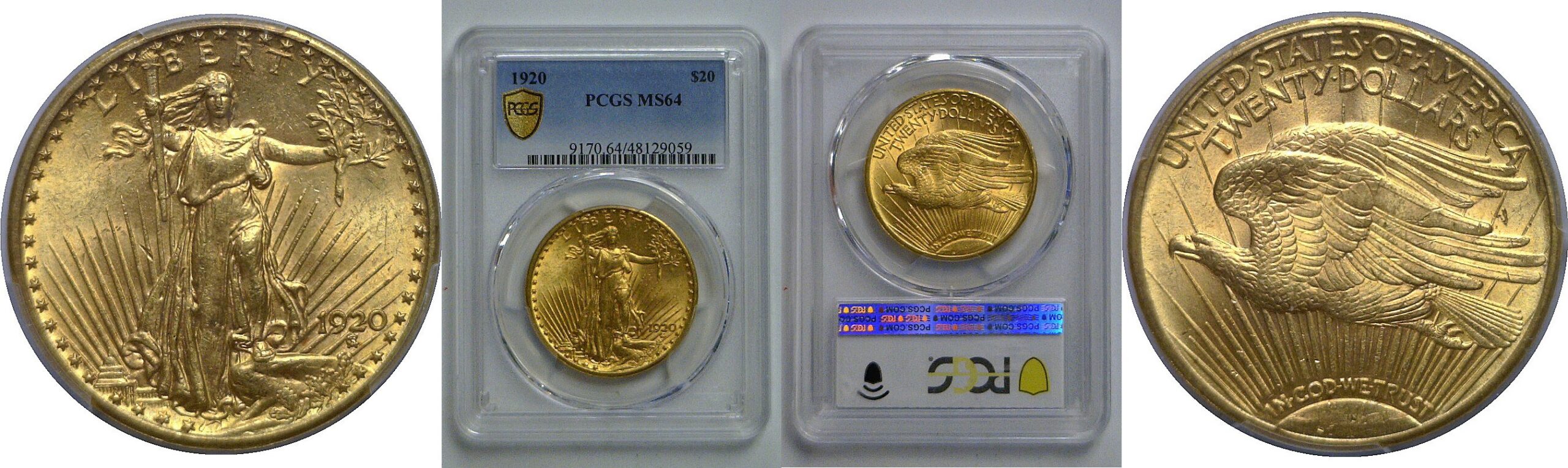 1920 $20 St. Gaudens   PCGS MS-64