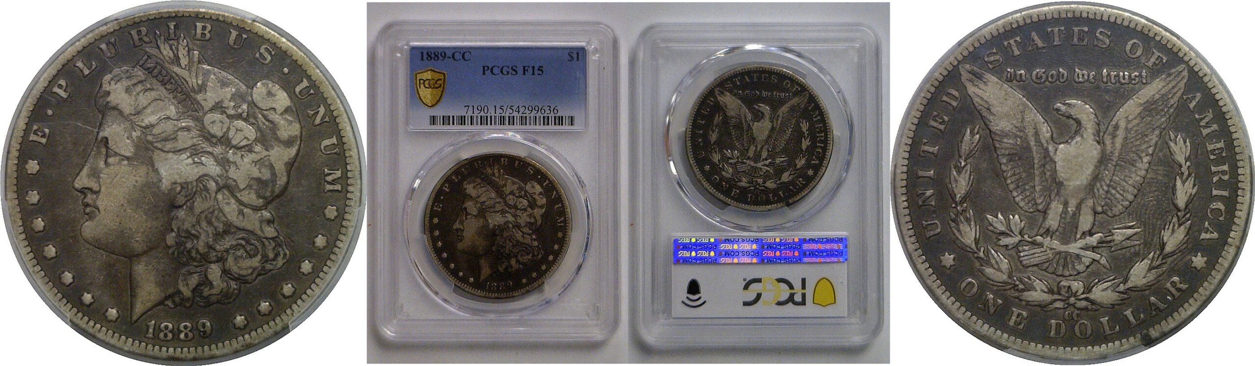1889-CC Morgan Dollar   PCGS F-15
