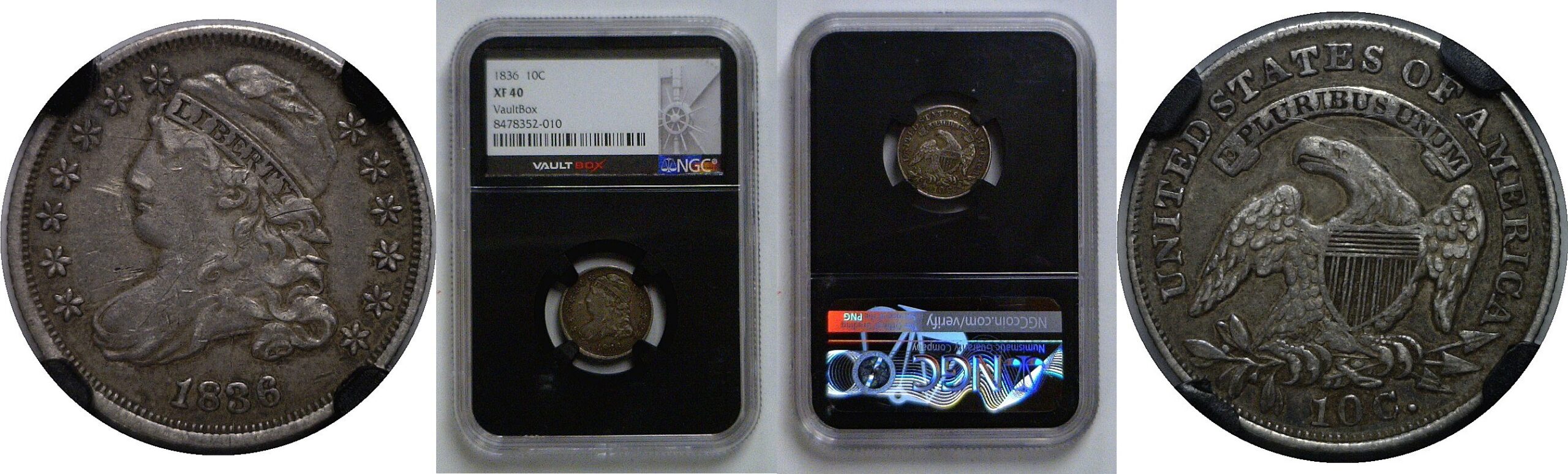 1836 Bust Dime   NGC XF-40