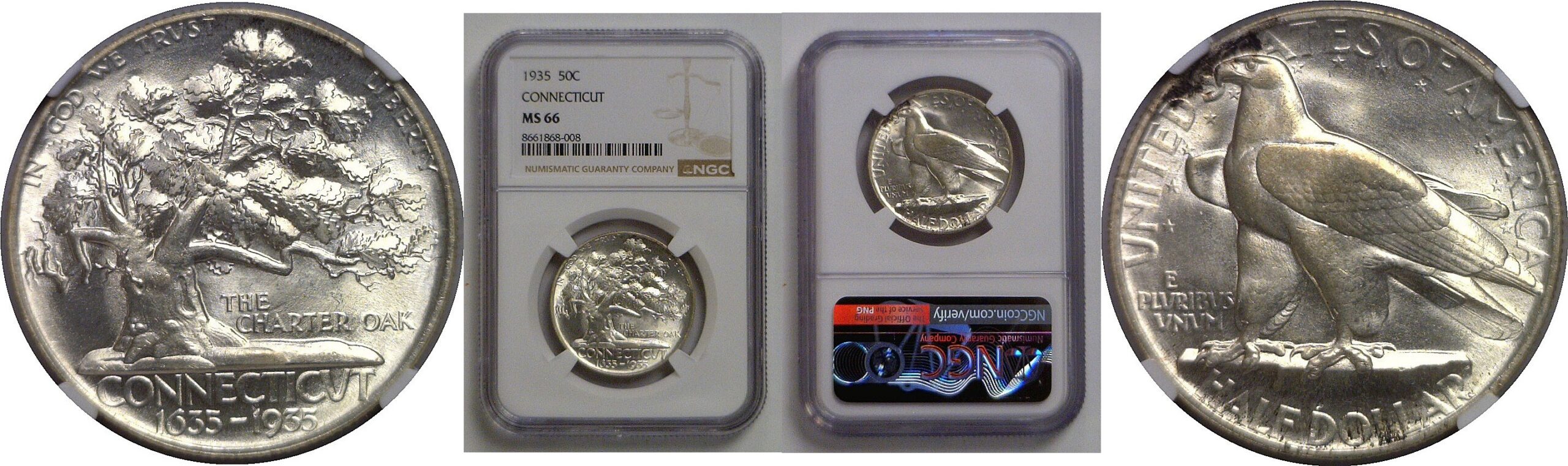 1935 Connecticut Commemorative Half Dollar   NGC MS-66