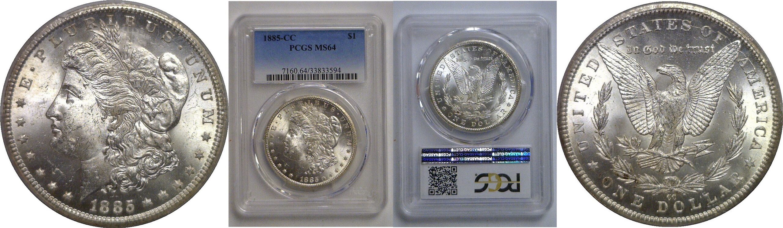 1885-CC Morgan Dollar   PCGS MS-64