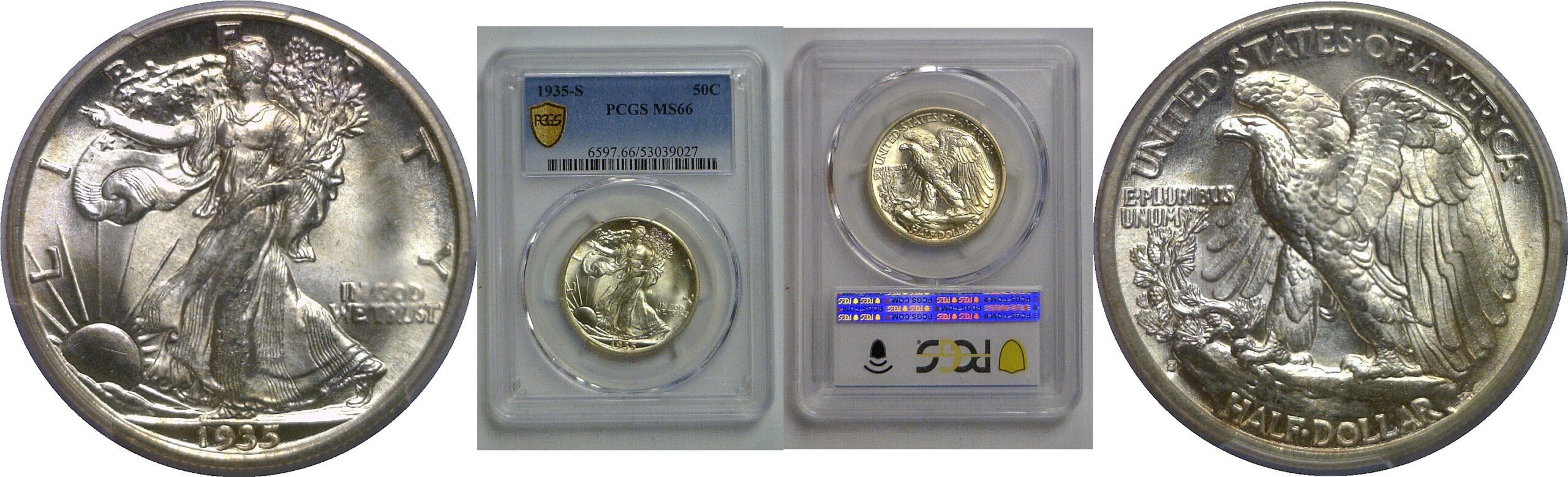 1935-S Walking Liberty Half Dollar   PCGS MS-66