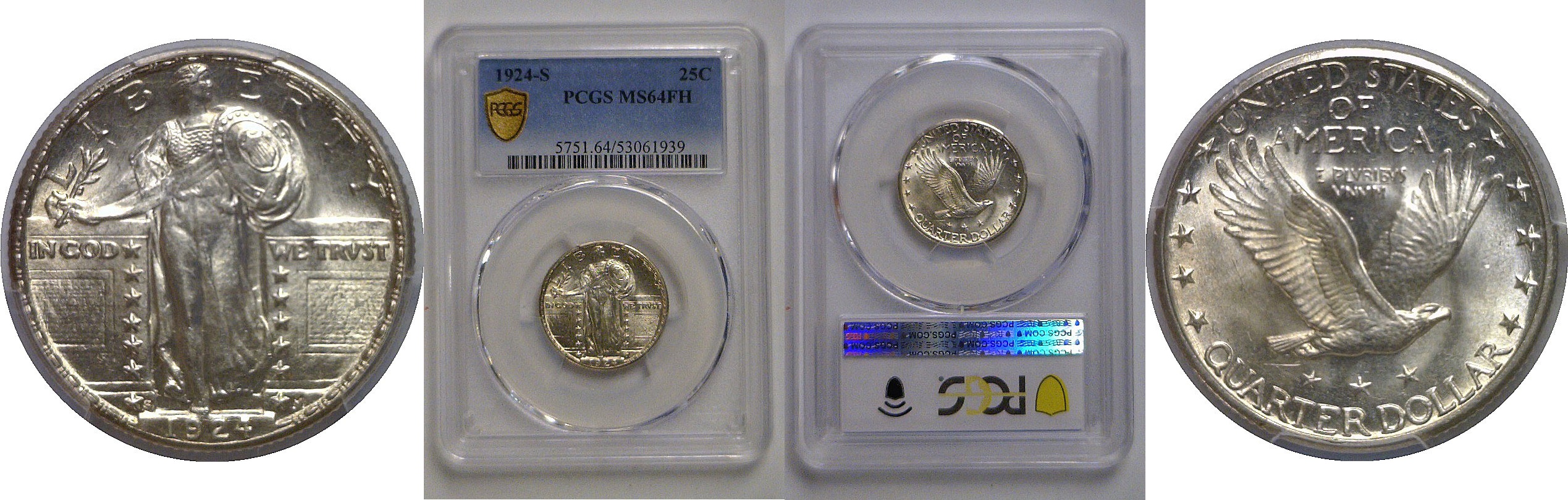 1924-S Standing Liberty Quarter   PCGS MS-64 FH