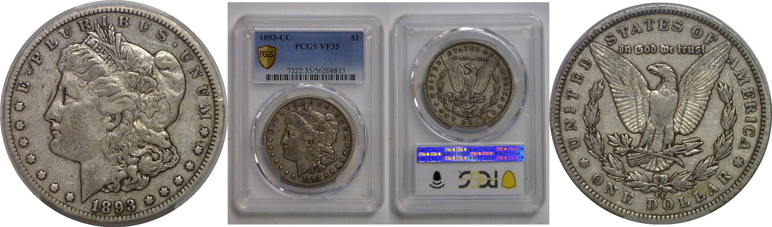 1893-CC Morgan Dollar   PCGS VF-35